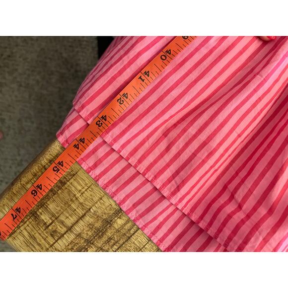 Draper James Deana Smocked Stripe Poplin Midi Dress Medium Pink Modest Milkmaid - Picture 13 of 13